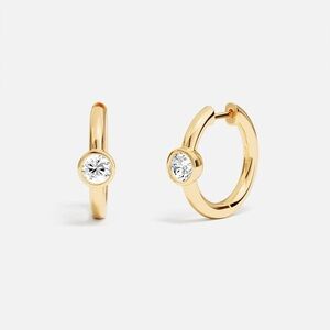 APM MONACO Gold Huggie Earrings with Crystal Detail